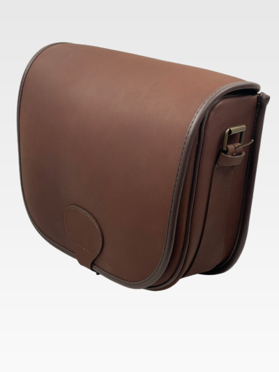 Cartridge Bag with large flap genuine leather