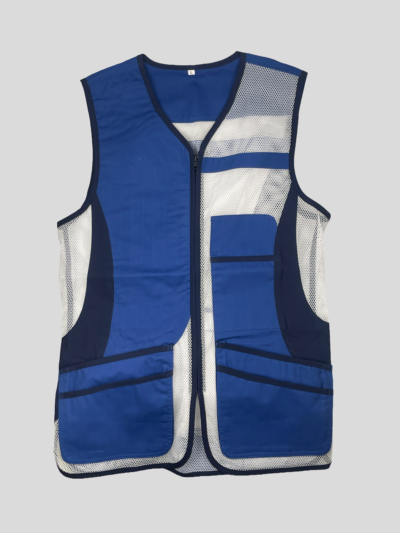 White and Blue Contrast netted lightweight GILET