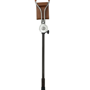 Beckenham Ascot Brown Leather Height-Adjustable shooting stick with rubber Ferrule