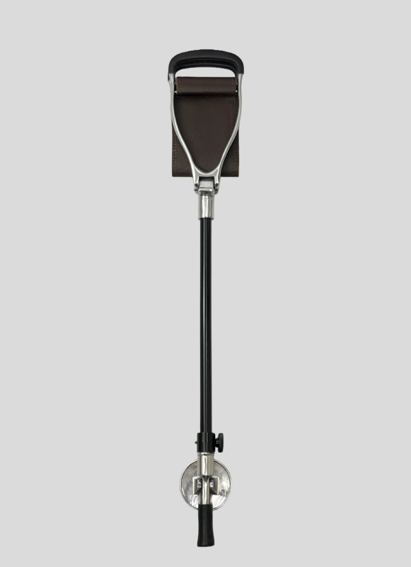 IMG_7237 Height-adjustable English style shooting stick with brown leather
