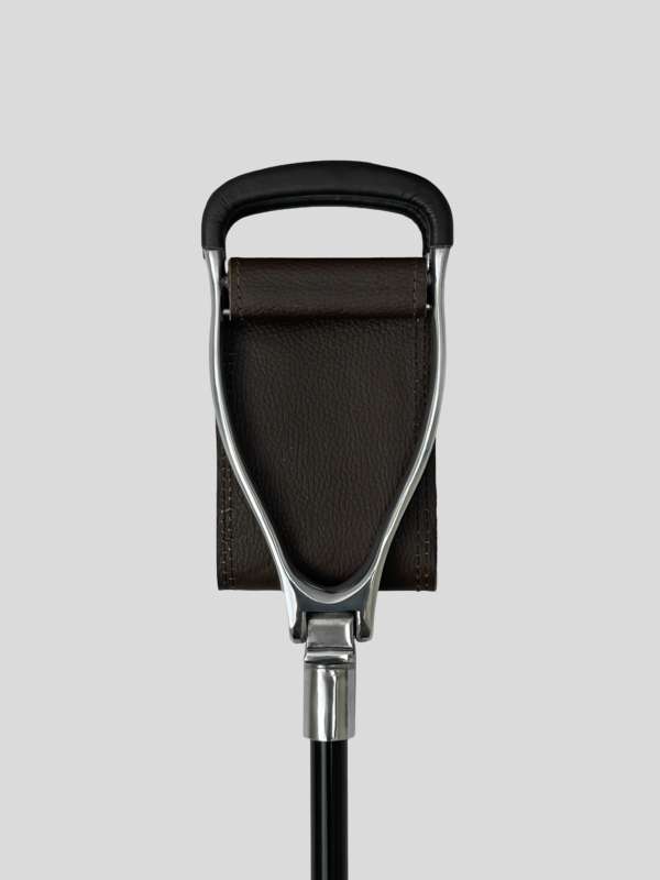 IMG_7239 Height-adjustable English style shooting stick with brown leather