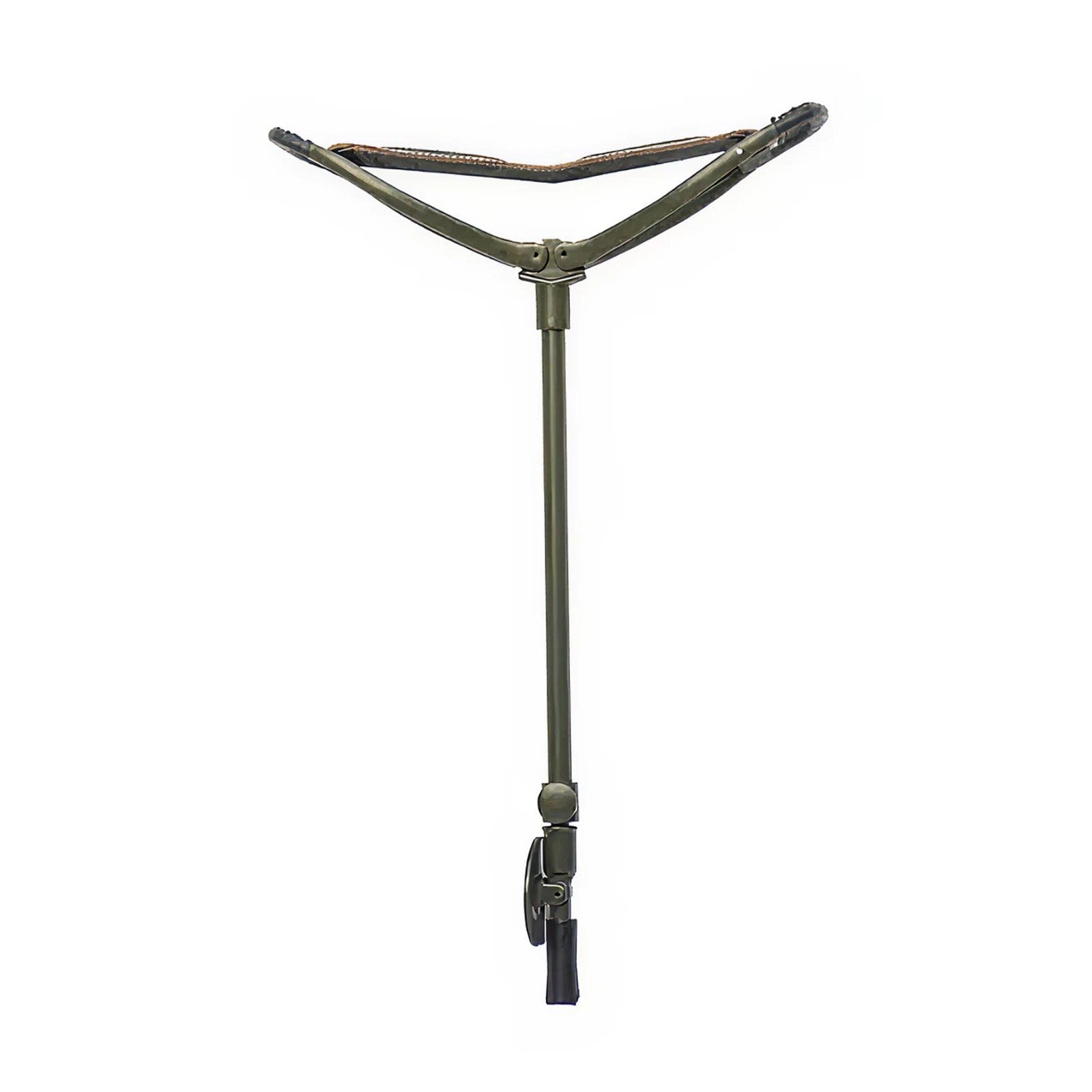 Luxury Olive Height-adjustable English Style Shooting stick with Brown Leather