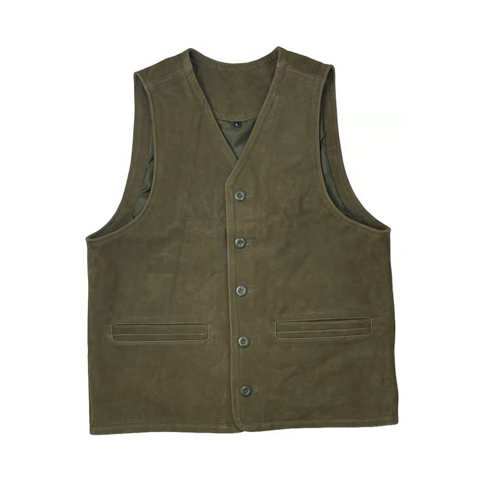 Olive leather GILET